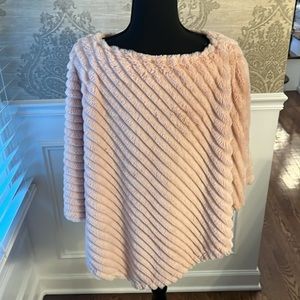 Black Rivet Pink Fuzzy Poncho size L/XL